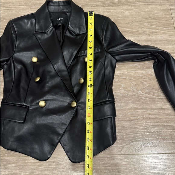 Black Leather Double-Breasted Jacket - Picture 5 of 7